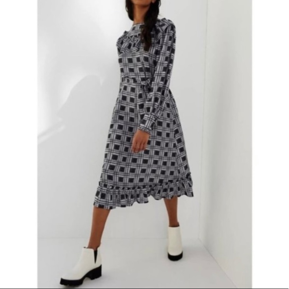 Anthropologie Porridge Vincenne Ruffled Midi Dress Size Large